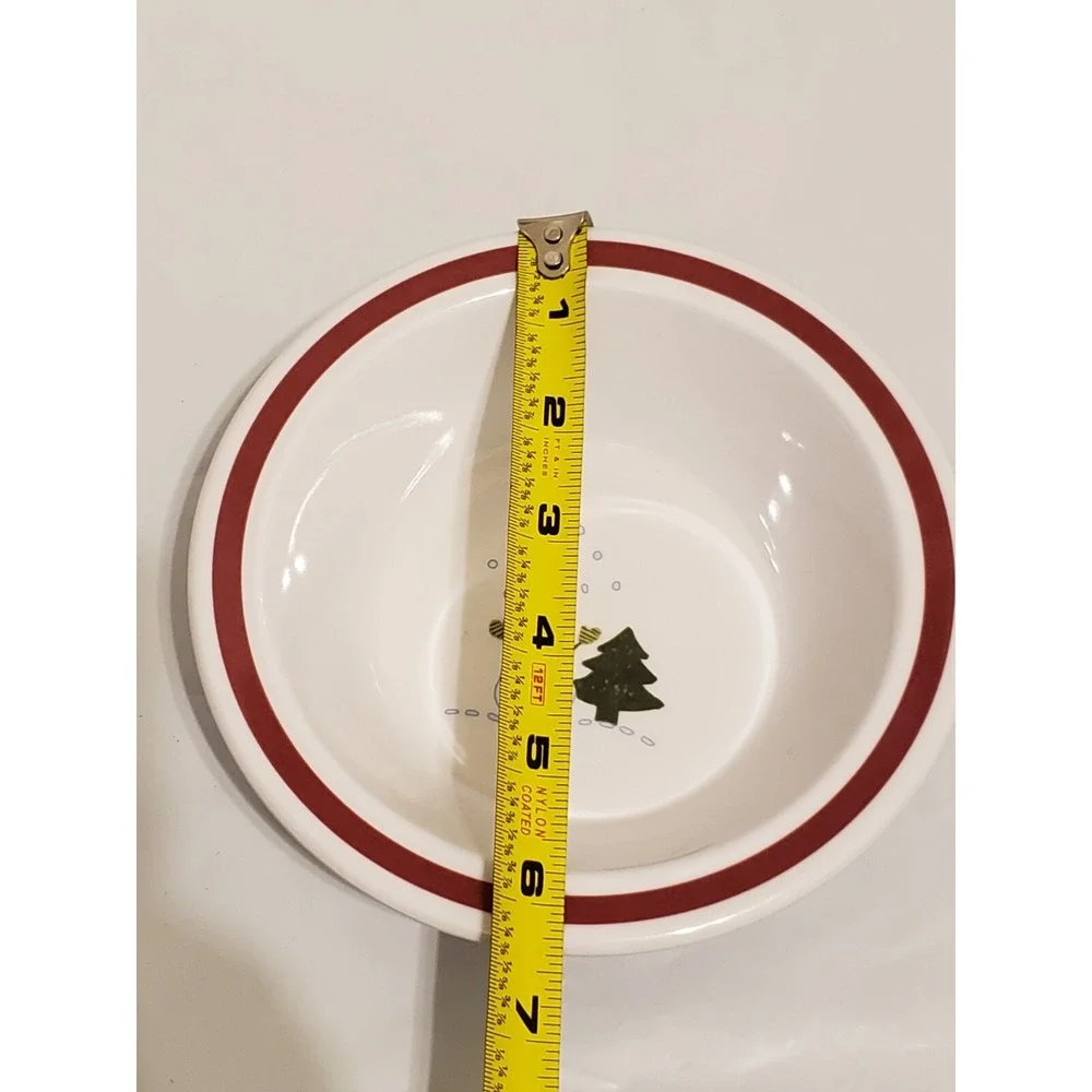 Lot‎ Of 7 Pottery Barn Kids Christmas Holiday Snowman Tree Bowls Cereal Soup